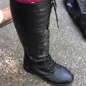 Knee high combat boots